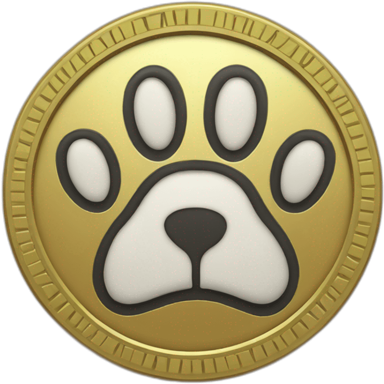 coin with paw yellow cartoony emoji