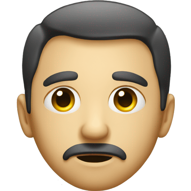 Suspicious small eyes on face emoji