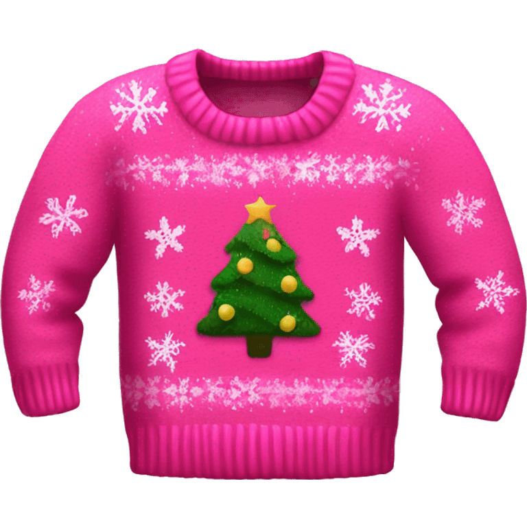 Realistic isolated pink ugly Christmas sweater. emoji