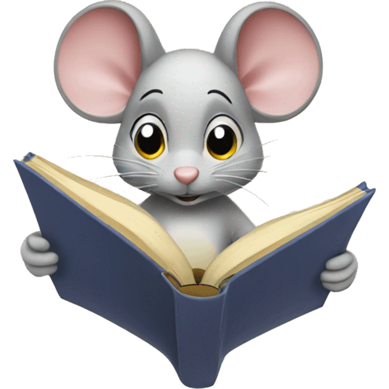 A mouse is reading a book emoji