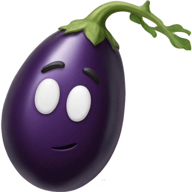 Eggplant with white paint coming out emoji