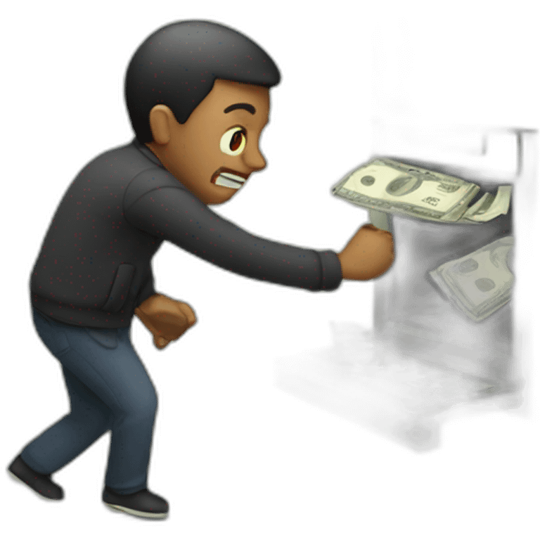 A man stealing money emoji