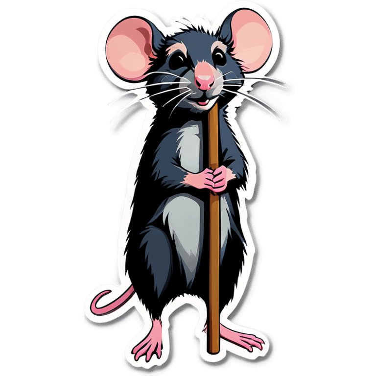 Rat with a pole emoji