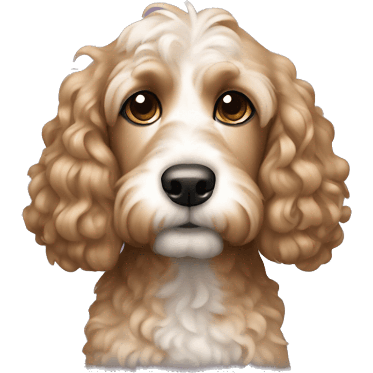 cockapoo with light brown hair and wavy hair emoji