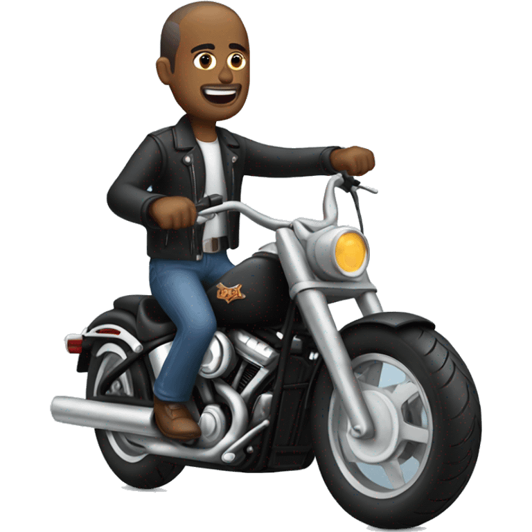 Man riding a harley emoji