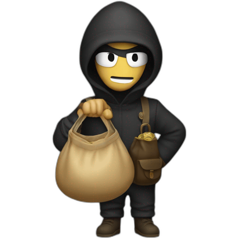 A robber with a moneybag emoji