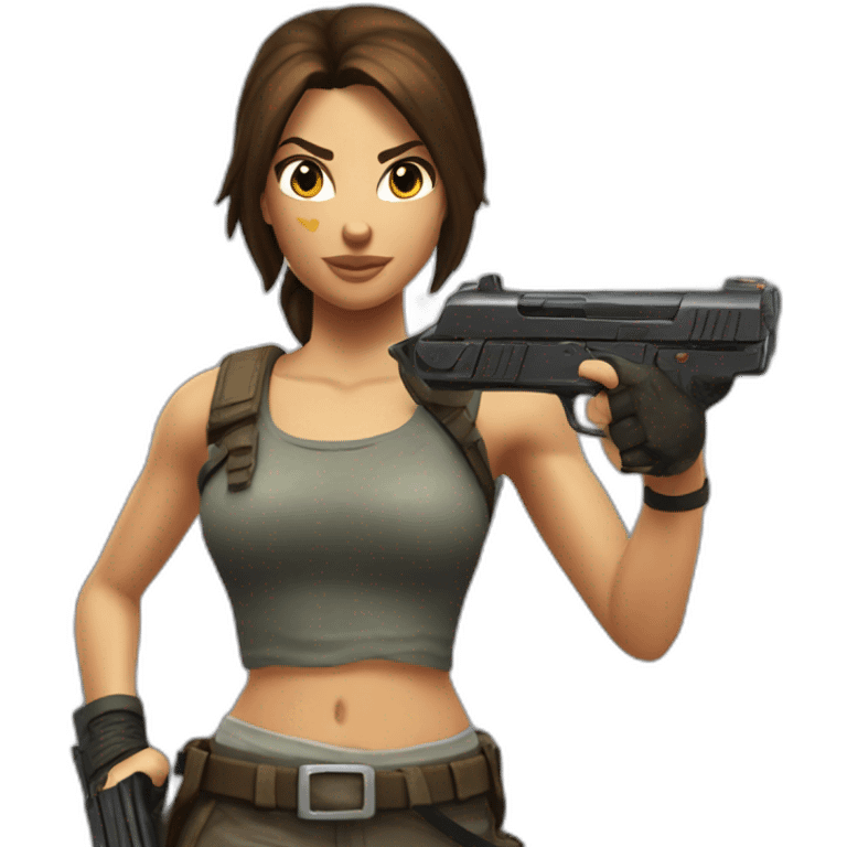 Lara croft gun emoji