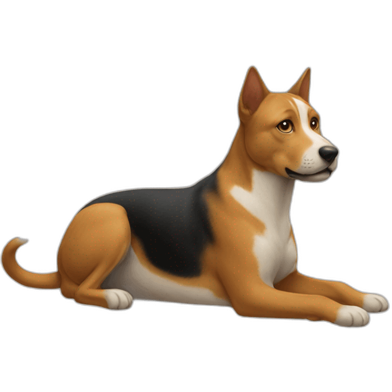 Un chat sur un chien emoji