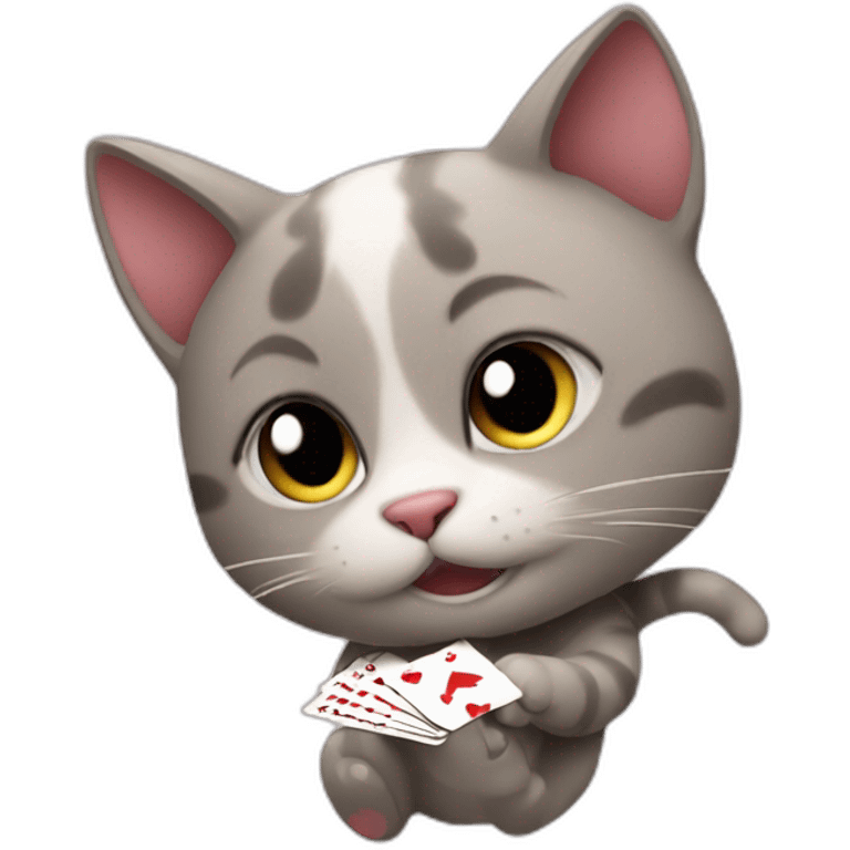 cat dealing cards emoji