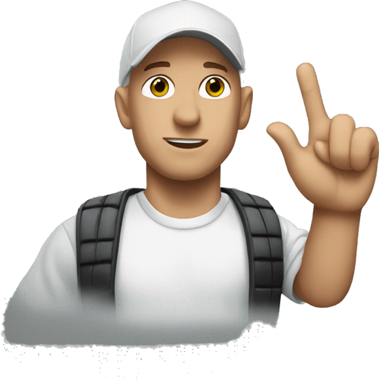 Eminem waving his hand emoji