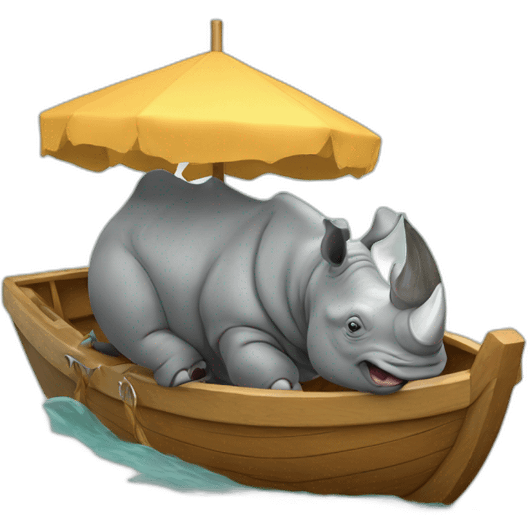 rhinoceros in a boat emoji