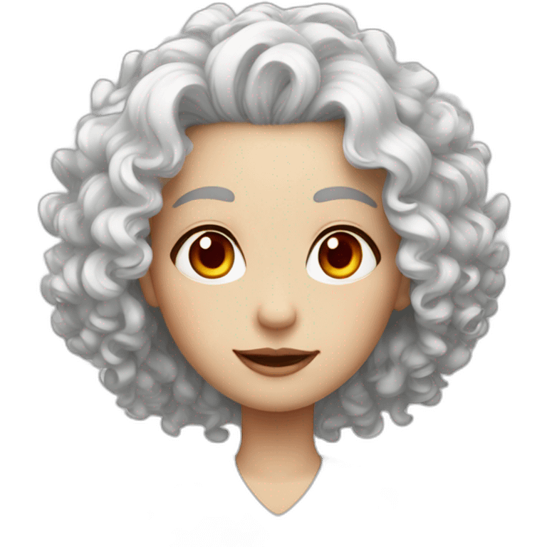 rita-Curly white hair, red eyes and male emoji