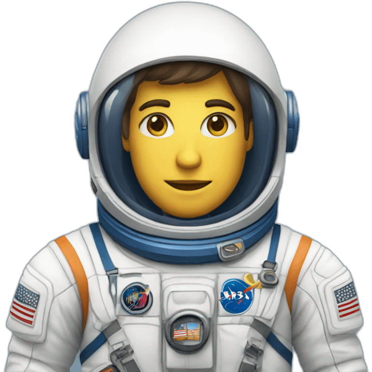 Astronauta con uniforme blanco con azul  emoji