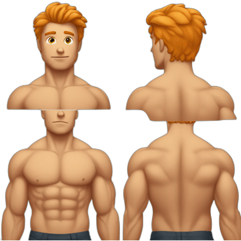 à men have muscles blanc avec les cheveux roux emoji