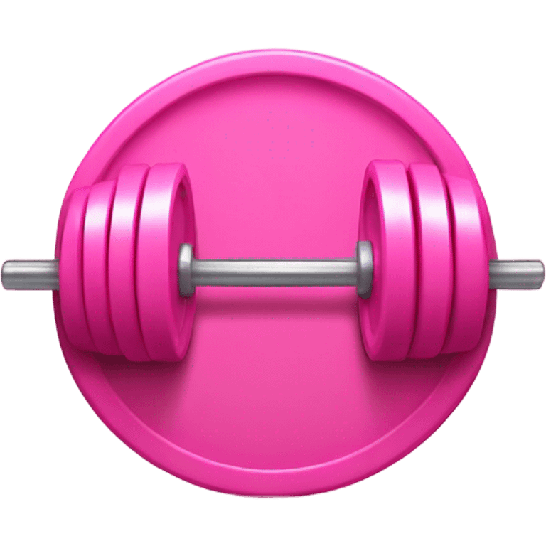 Barbell with 45 lb plates that are pink emoji