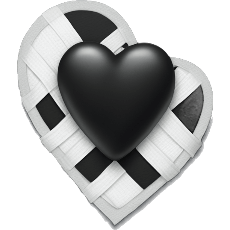 Black heart with bandage emoji