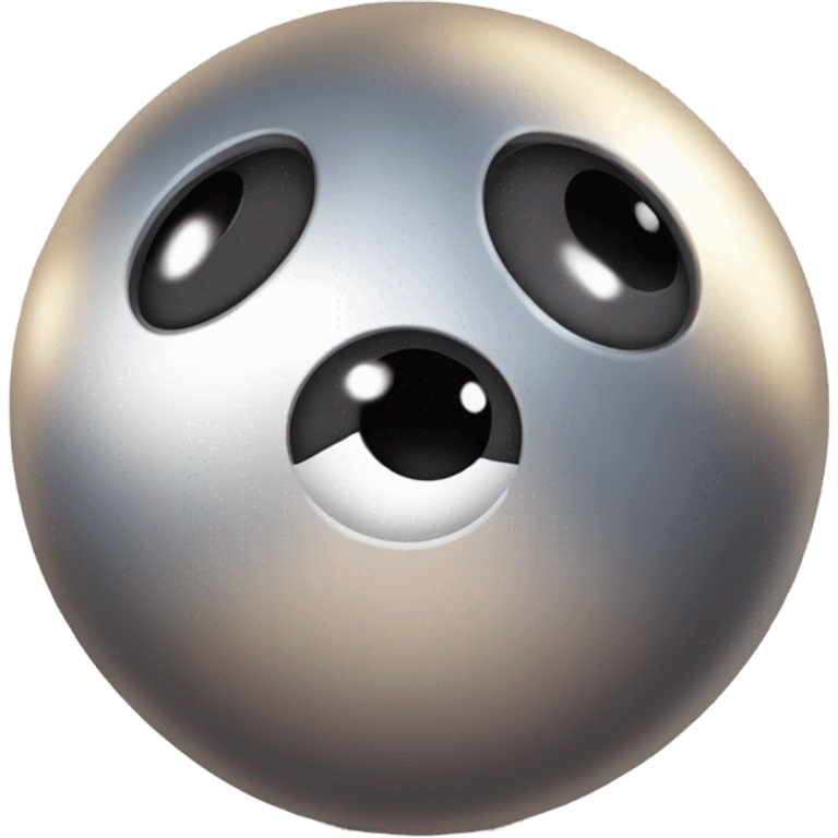 Metal cute black eyes Kirby ball driving on 4 car wheels emoji