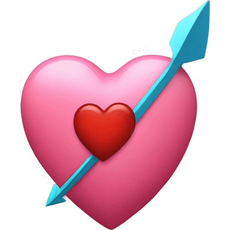 An heart being hurt by an arrow in 3D emoji