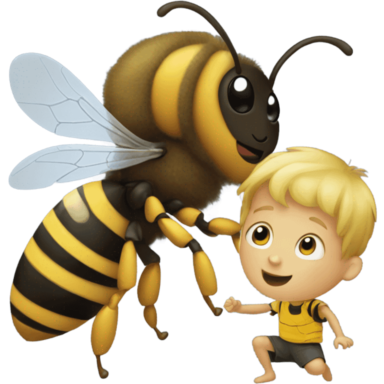 Bee turning a boy into a bee emoji