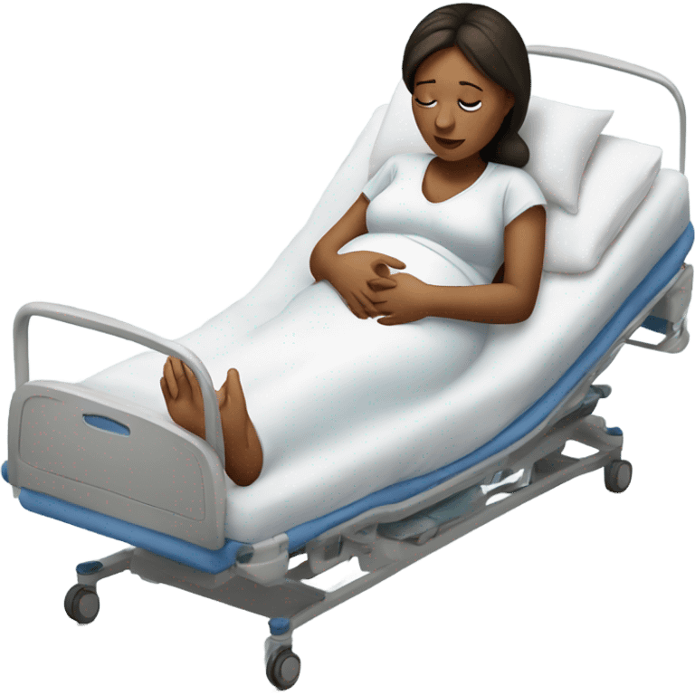 Realistic pregnant women in hospital bed emoji