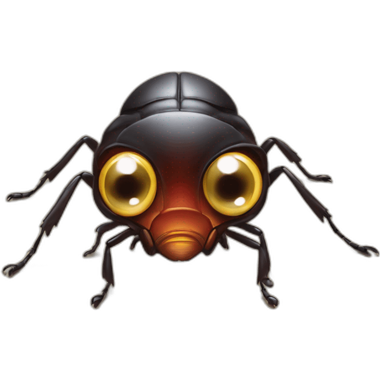 funny big eyed bug attracted to light emoji