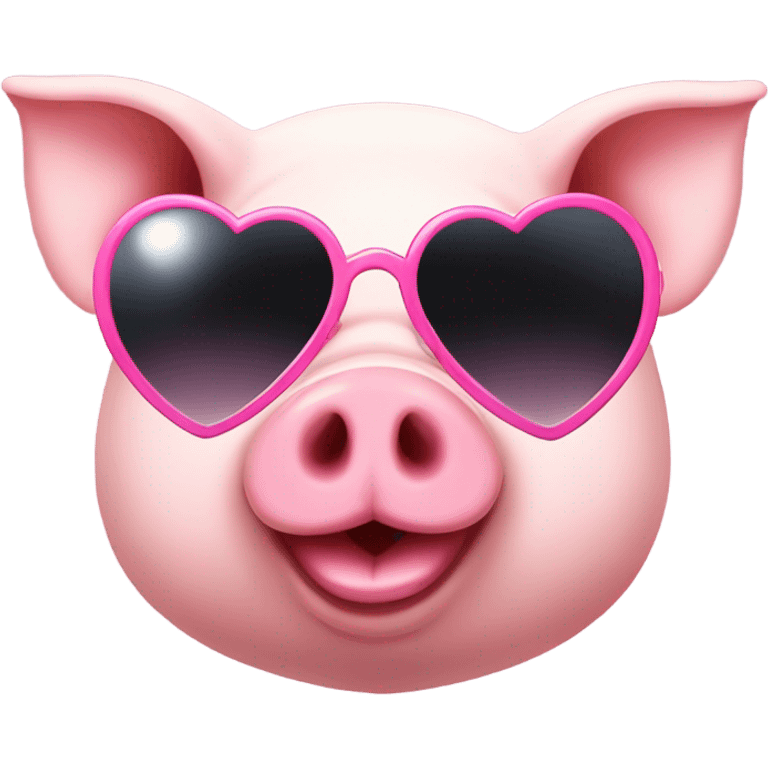 Cute Pig wearing heart sunglasses  emoji