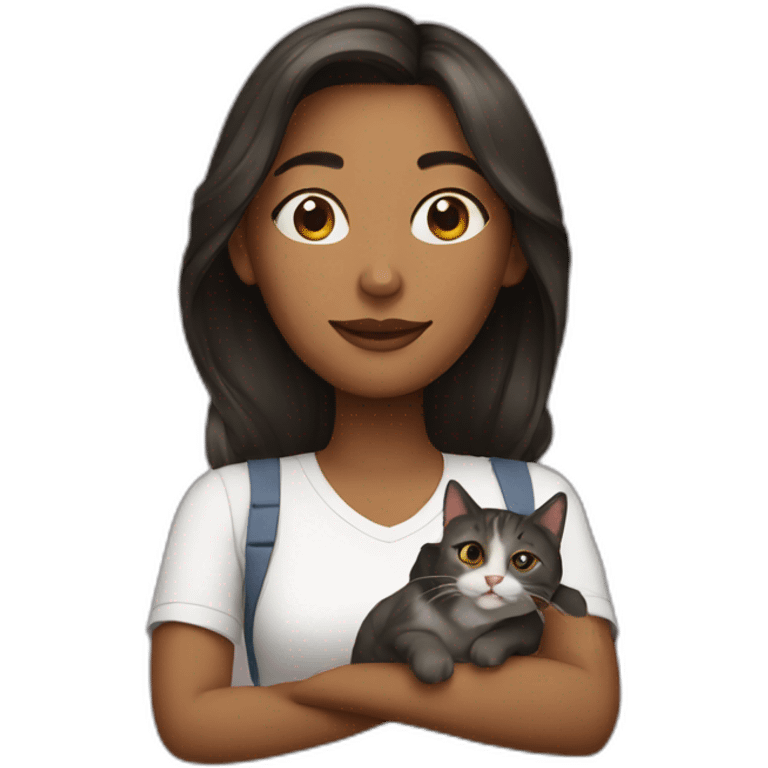 Women with her cat emoji