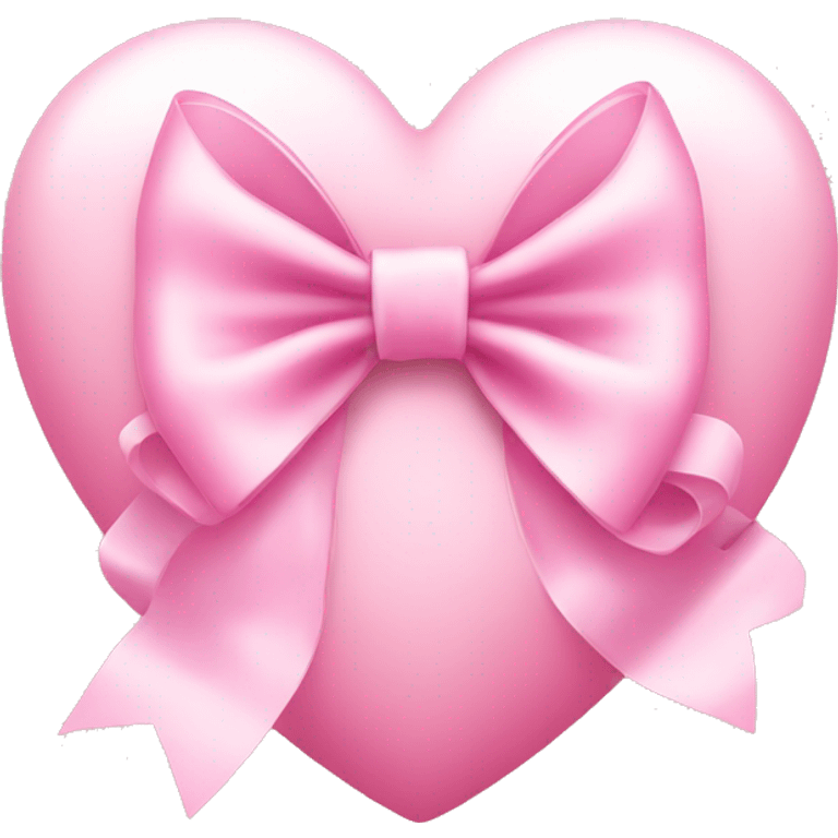 Baby pink heart with a bow around it emoji