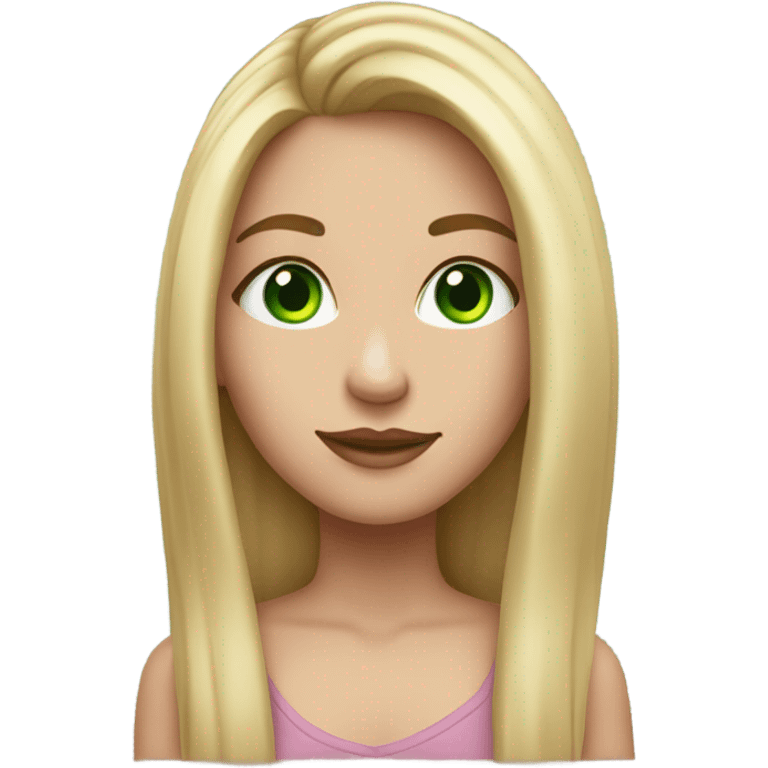 Realistic White girl with Long straight blonde hair, green eyes, tattoos emoji