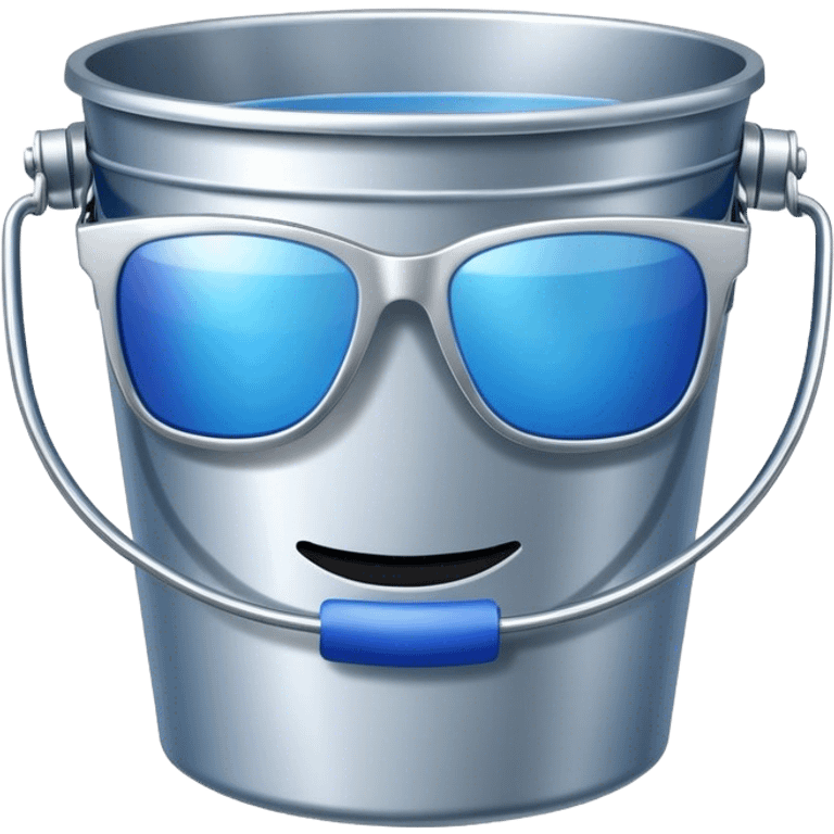 Bucket with sunglasses emoji