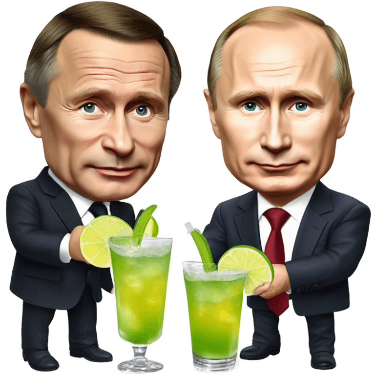 Vladimir Putin and Gerhard Schröder with a margarita emoji