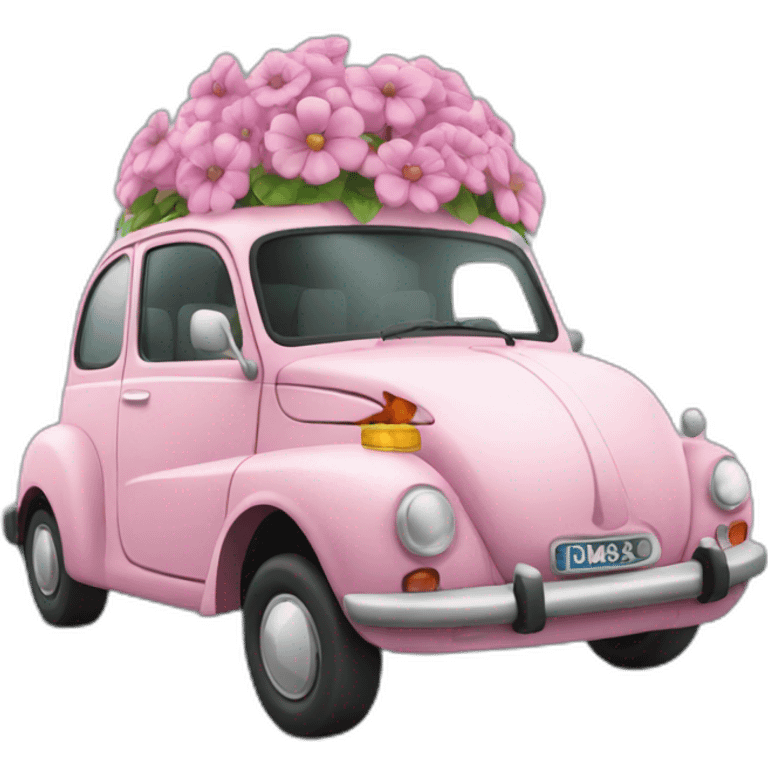 Fleur sur une voiture emoji