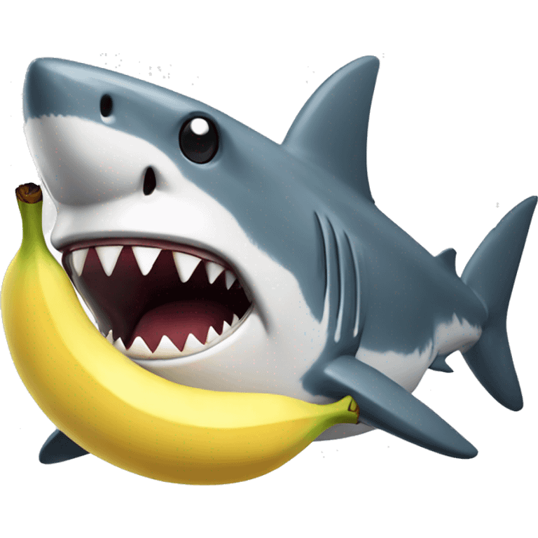 shark with banana emoji