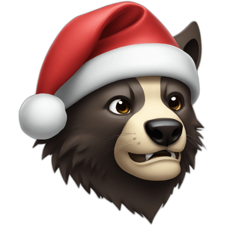 Wolverine wearing Santa's hat emoji