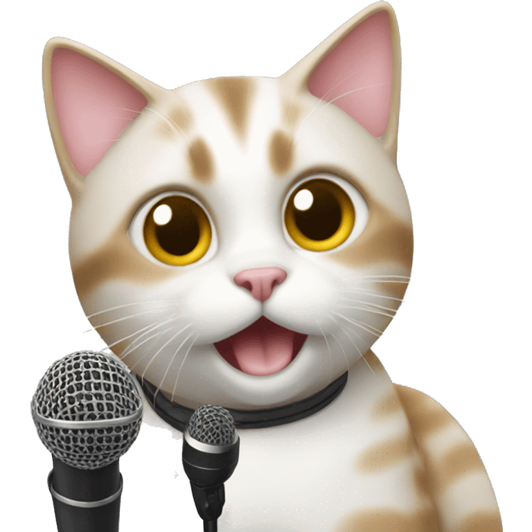 Cat with a microphone emoji