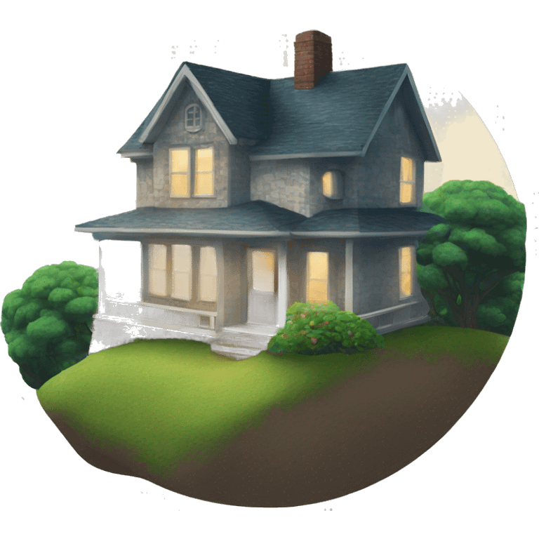 generate me an image of a house on a hill overlooking the ocean emoji