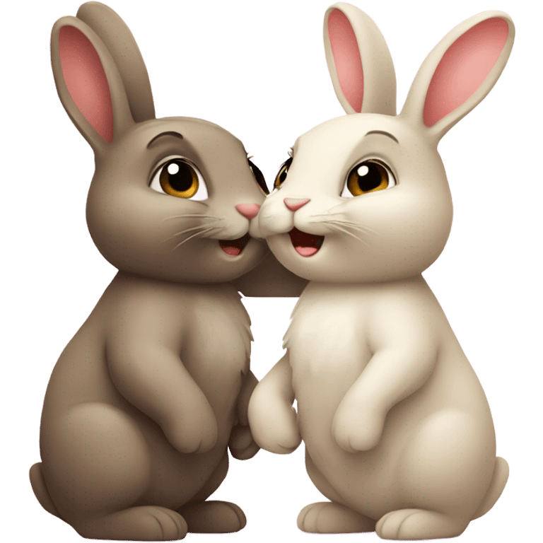 Two bunny in love emoji