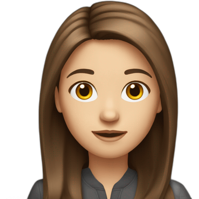 Middle-length brown hair marketing expert young emoji