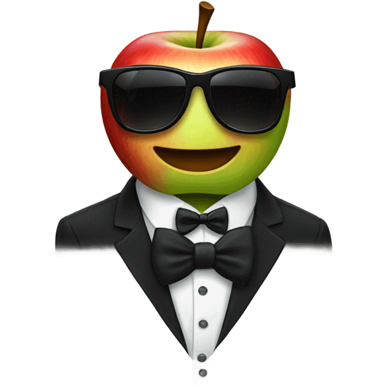 Apple wearing a tuxedo and sunglasses  emoji