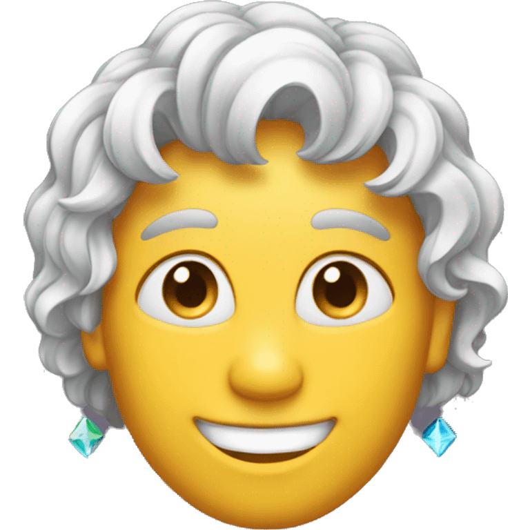 happy person with hair made of jewel, prisms emoji