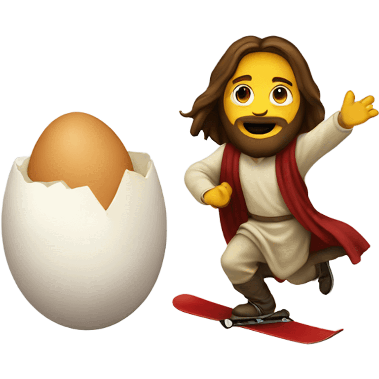 Jesus skiing and a dancing egg emoji