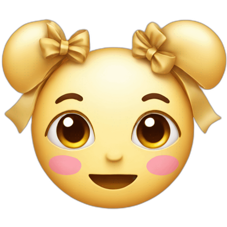 Emoji with cute bow emoji