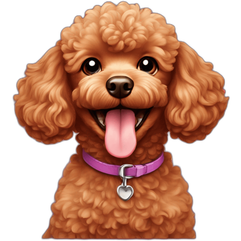 Red toy poodle happy smiling emoji