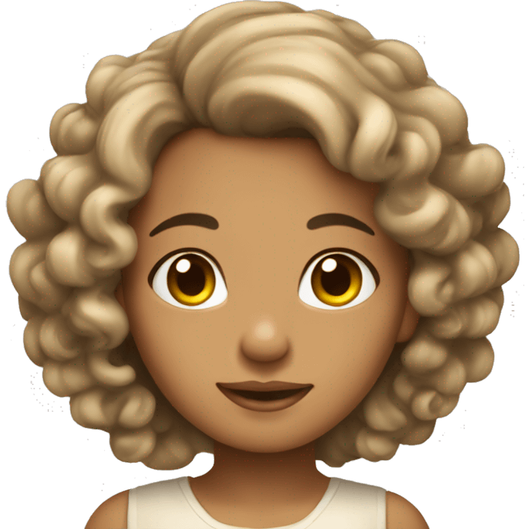 tan angel girl with long black curls emoji