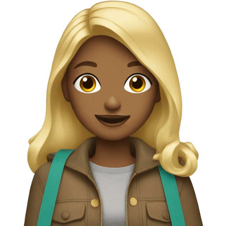 blonde girl with bags emoji