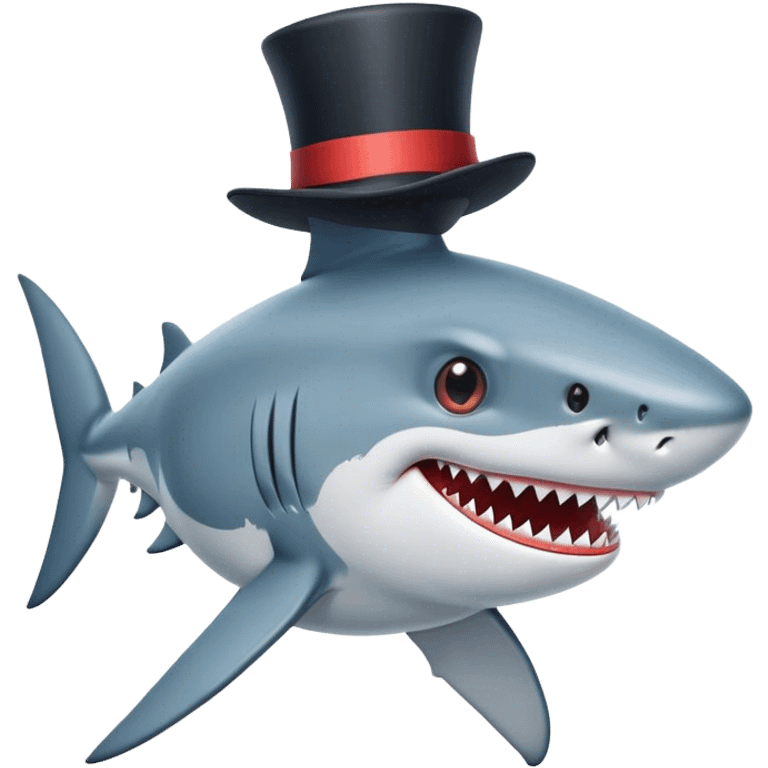 Shark with a top hat emoji