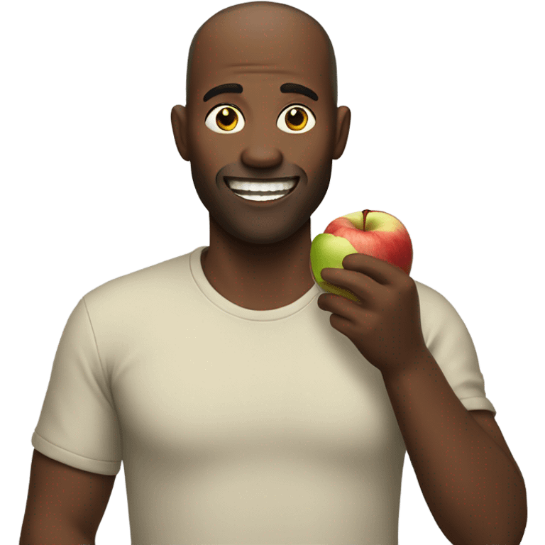 Man eating apple emoji