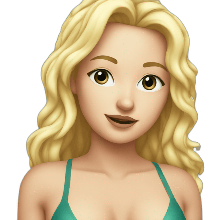 White girl with bikini emoji