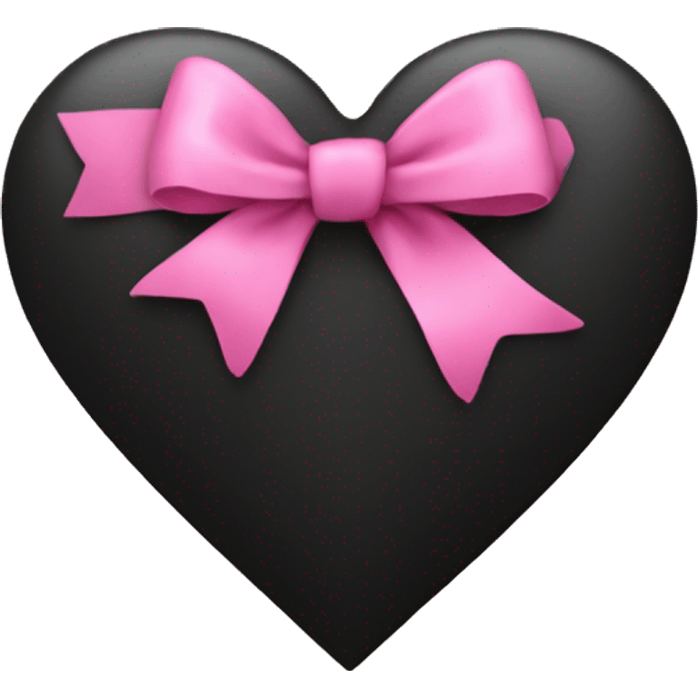 Black heart with pink bow emoji