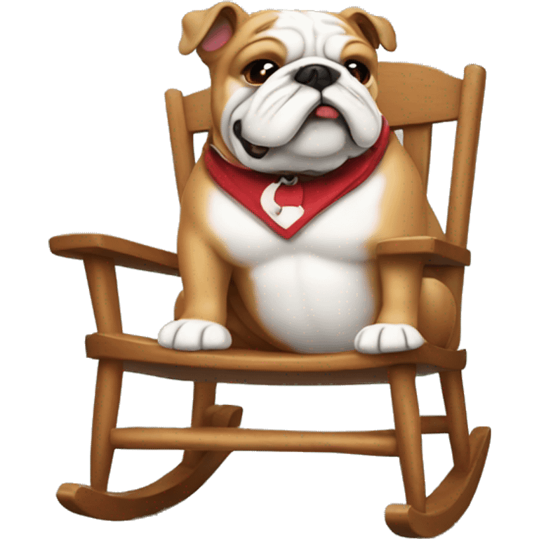 Bulldog sitting in rocking chair  emoji